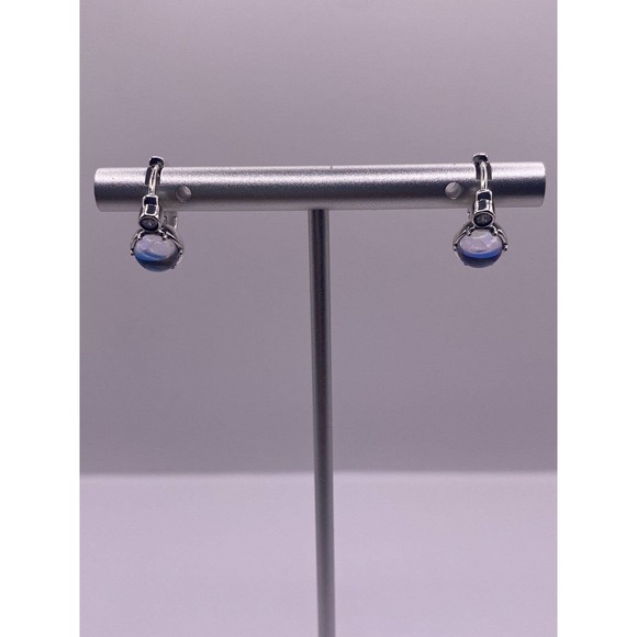 Steel Silver Snow Man Design Hoop Earrings - Picture 1 of 4